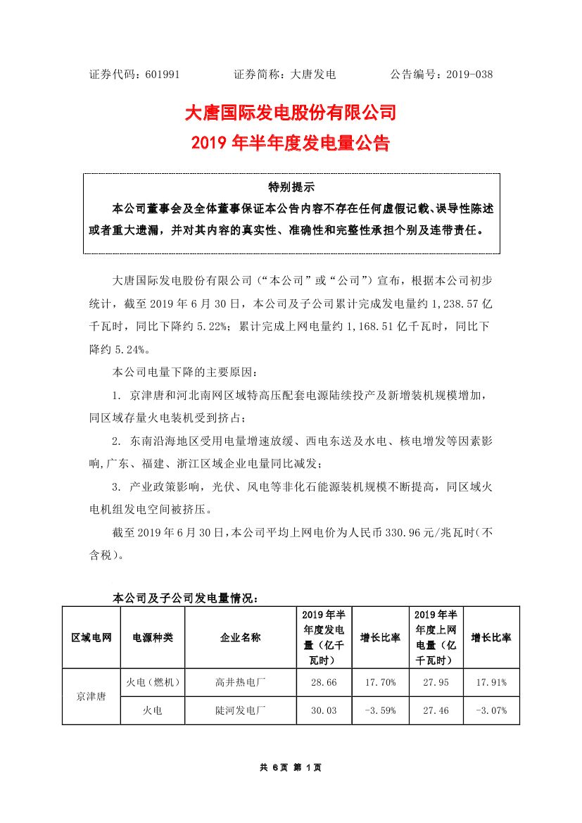 大唐发电现涨近4% 预计全年归母净利润同比增长约208%至252%